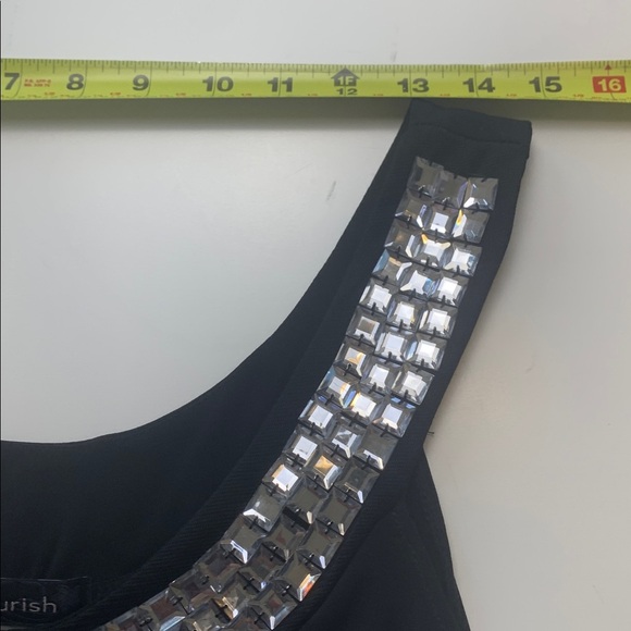 Fleurish Black Dress w Sparkly Neckline, flows beautifully - Picture 4 of 6